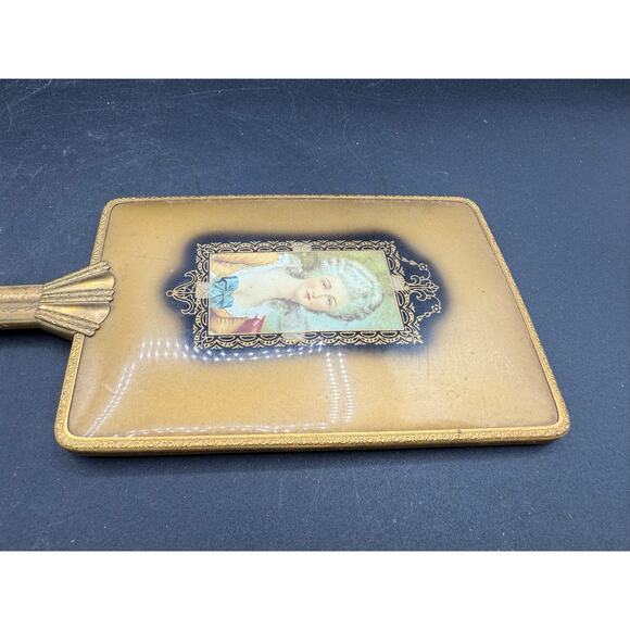 Antique Gold Tone Marie Antoinette Hand Mirror - great condition - Picture 7 of 8